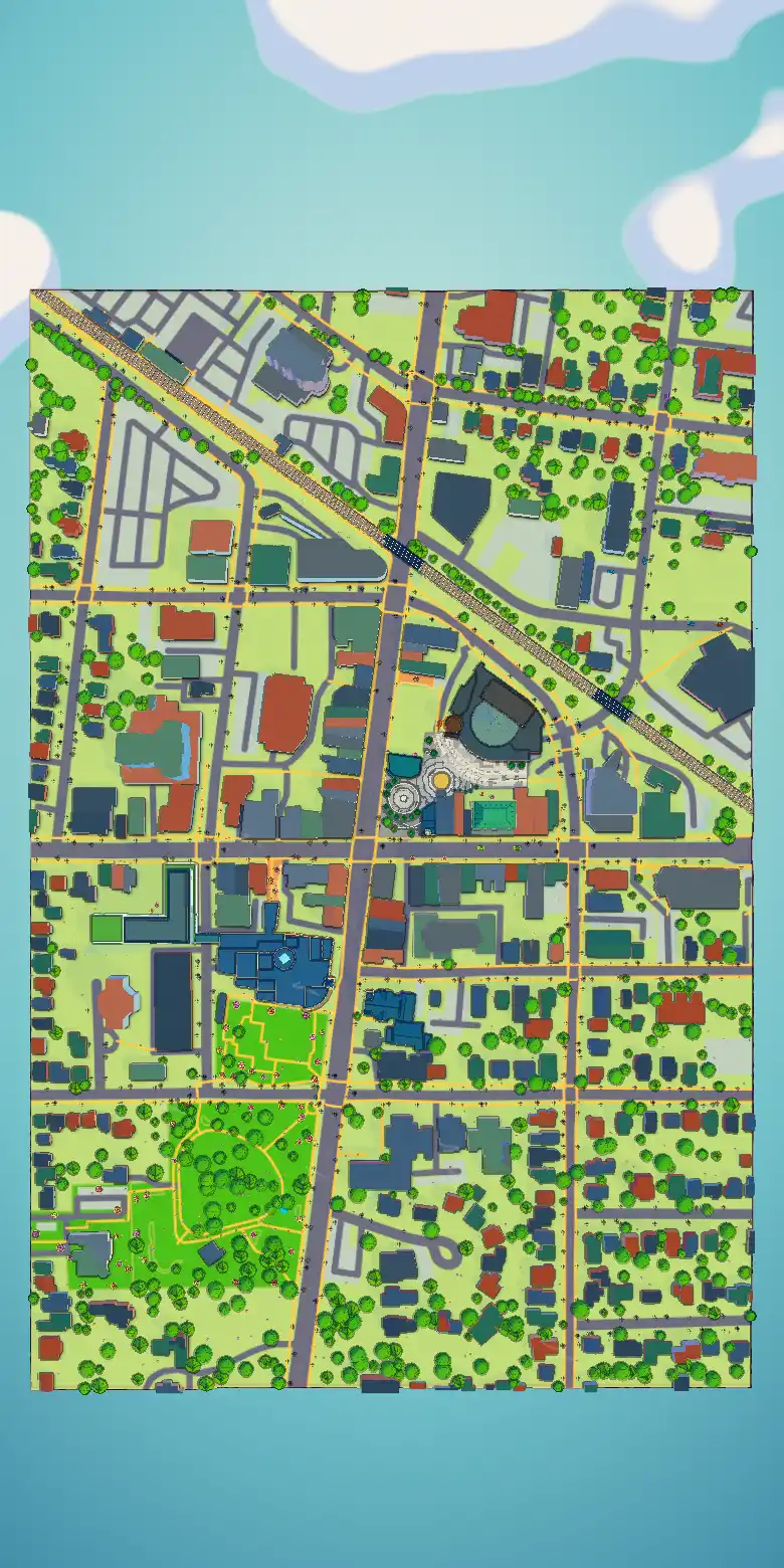 Downtown Brampton's live 3D city seen from above